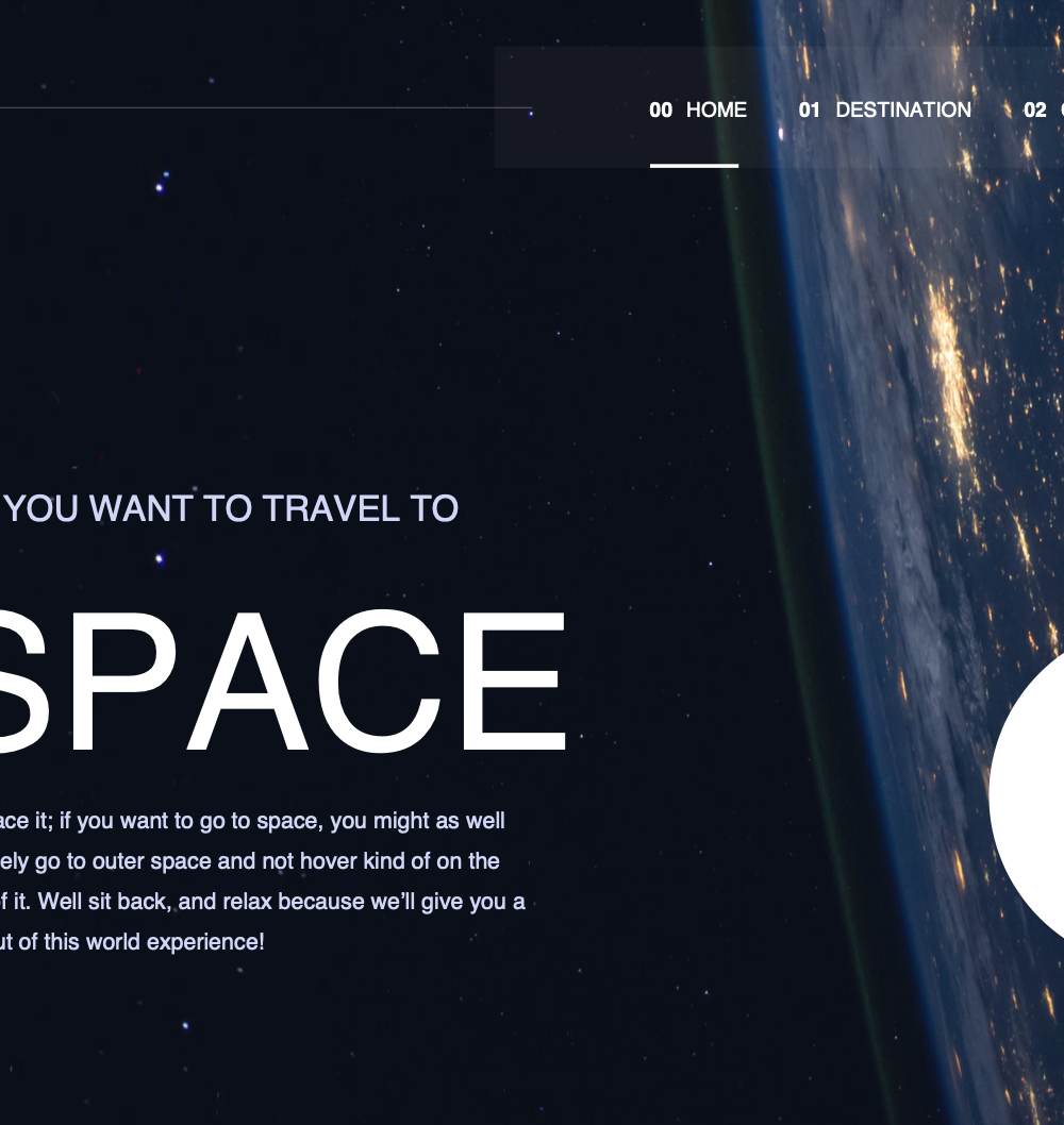 Space Tourism Website